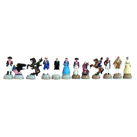 Italfama American Revolution Pewter Chess Pieces Hand Painted 7.5cm King
