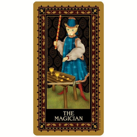 Medieval Cat Tarot Deck by Lawrence Teng w/ Velvet Bag US Games 78 Cards