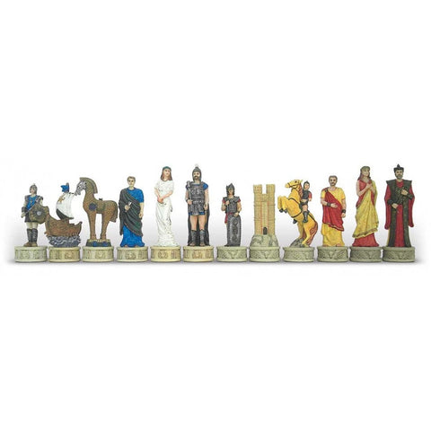 Italfama Trojan War Chess Pieces Large Hand Painted Resin King 12cm
