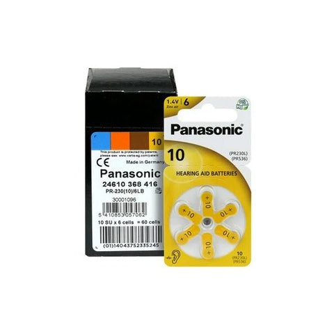 Panasonic Size 10 PR70 Hearing Aid Batterien 1.4V Zinc Air No Mercury