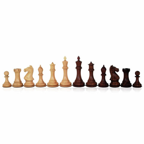 Italfama Mahogany Weighted Chess Pieces Set, 10cm King, Made in Italy