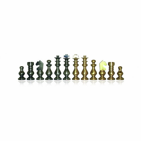 Italfama Brass Chess Pieces Gold Silver Plated Set, King 6.5cm, Italy