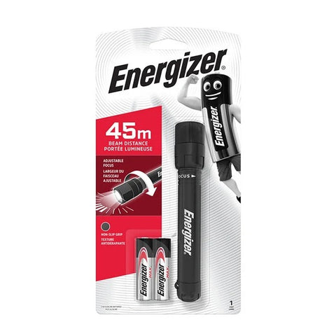 Energizer X-Focus LED Flashlight 50 Lumens Adjustable Beam + Batteries