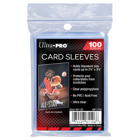 100x Ultra Pro Soft Trading Card Penny Sleeves 2.5x3.5 Clear 35pt
