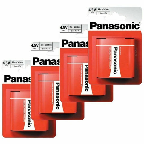 4x Panasonic 3R12 Zinc Carbon 4.5V Batteries Flat Pack Lantern Radio