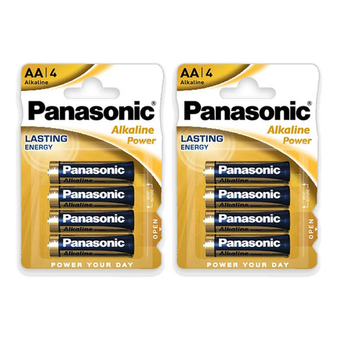 8x Panasonic Alkaline Power AA - 2 packs of 4