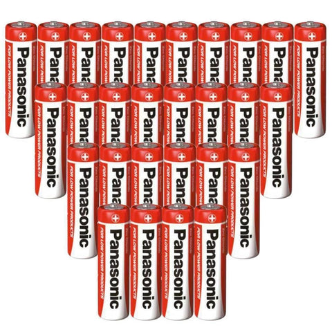 28x Panasonic AA 1.5V Zinc Carbon LR6 R6 Mignon Batteries