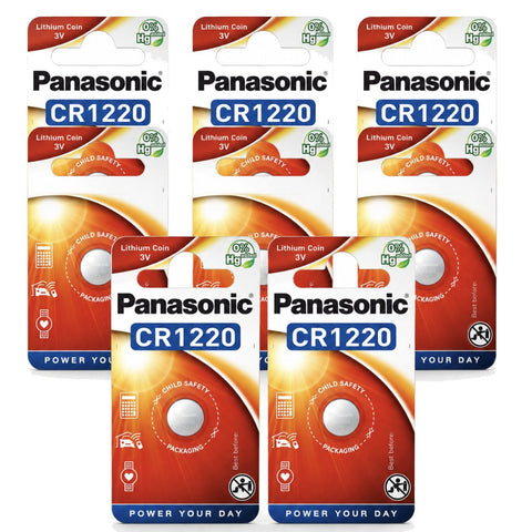 8x Panasonic CR1220 3V Lithium Coin Cell Button Batteries for Watches