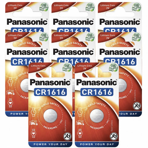 8x Panasonic CR1616 3V Lithium Coin Cell Button Batteries DL1616 BR1616