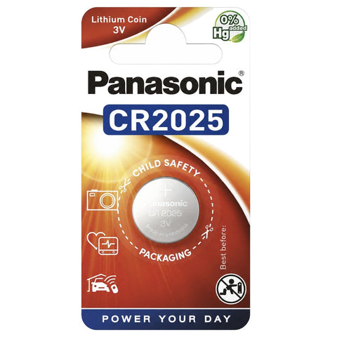 Panasonic CR2025 3V Lithium Coin Cell Battery for Key Fob Watch