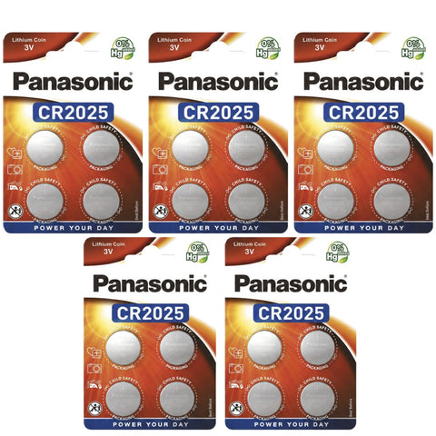 20x Panasonic CR2025 3V Lithium Coin Cell Batteries Button Watch Remote