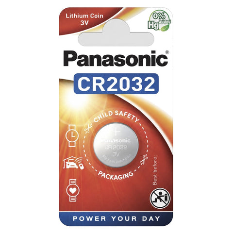 1x Panasonic CR2032 3V Lithium Coin Button Cell Battery Blister Pack