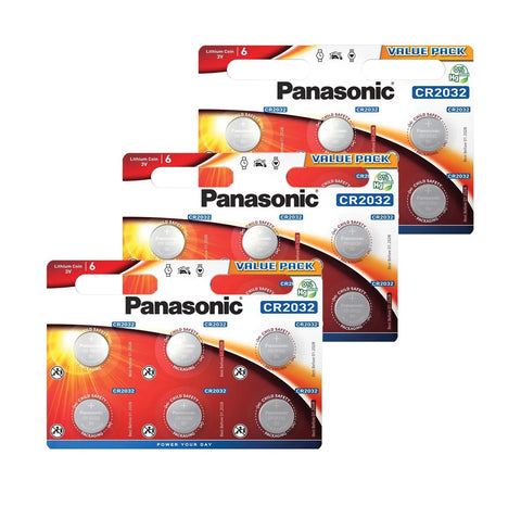 18x Panasonic CR2032 3V Lithium Coin Cell Batteries DL2032 ECR2032