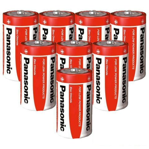 8x Panasonic D LR20 1.5V Zinc Carbon Batteries R20 MN1300 Mono