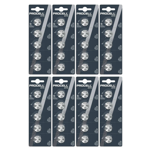 40x Duracell Procell CR2016 3V lithium coin cell batteries, 8 blister strips of 5