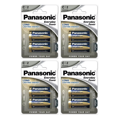 8x Panasonic Everyday Power C LR14 Alkaline Batteries
