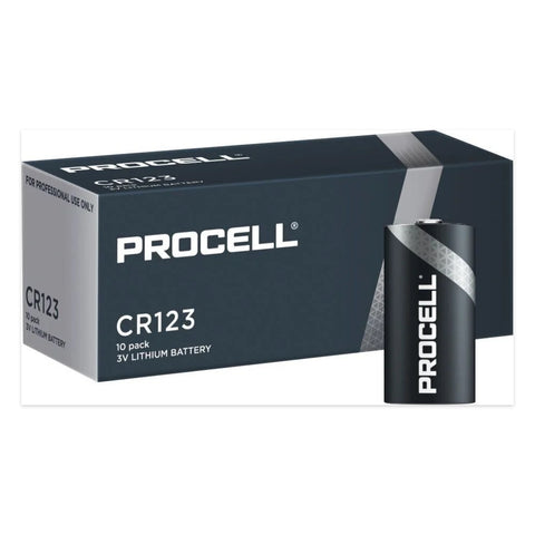 Duracell Procell CR123 3V Lithium Batteries – original box of 10