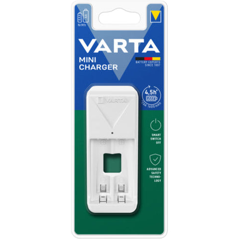 Varta 57656 Mini AA AAA NiMH Battery Charger LED Smart Cut-Off
