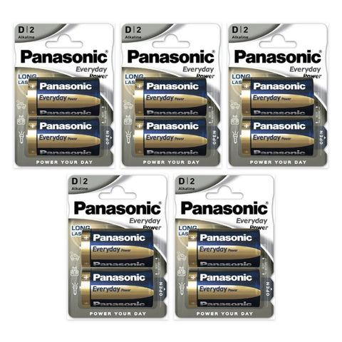 10x Panasonic Everyday Power D LR20 Alkaline Batteries