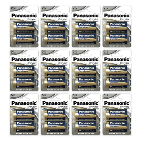 24x Panasonic Everyday Power D LR20 Alkaline Batteries