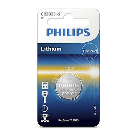 Philips CR2025 3V Lithium Coin Cell Battery