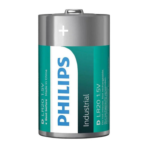 Philips Industrial D LR20 Alkaline Battery – single cell