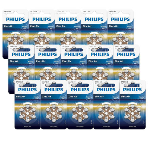 90x Philips 312 PR41 Hearing Aid Batteries Zinc Air 1.4V Mercury Free