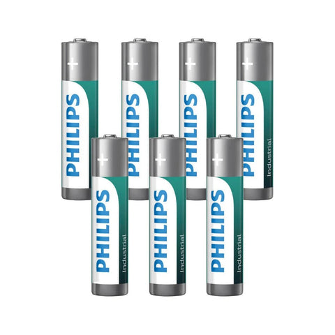 7x Philips Industrial AAA 1.5V Alkaline LR03 Micro Batteries