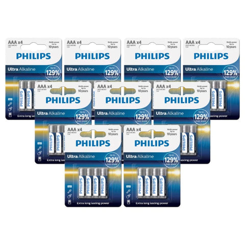 36x Philips Ultra Alkaline AAA 1.5V LR03 Batteries Bulk Pack