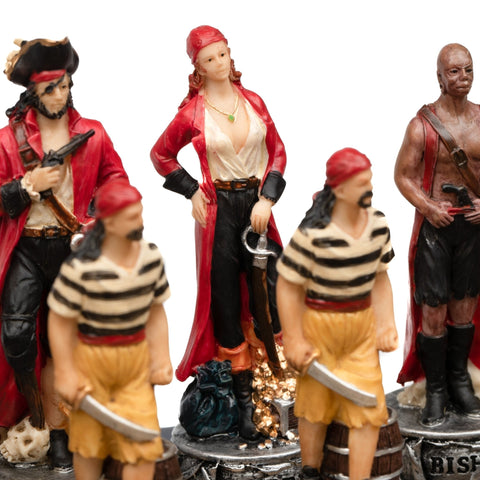 Pirates Chess Set Italfama, Hand-Painted Resin, Faux Leather Board