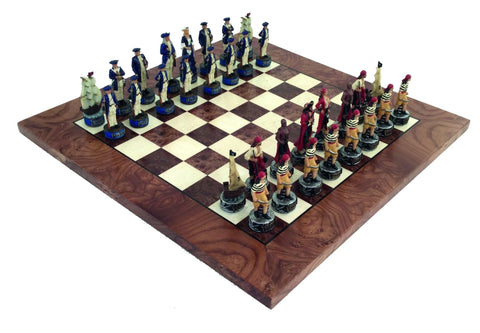 Italfama Pirates Chess Set, Hand-Painted Resin, Elm Board 42cm, Made in Italy