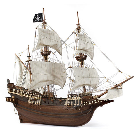 OcCre Pirate Ship Wooden Model Kit 1:100 with Full Paint Set Sails