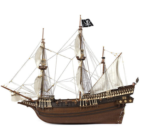 OcCre Pirate Ship Wooden Model Kit 1:100 with Full Paint Set Sails