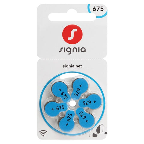 6x Siemens Signia 675 Zinc Air Hearing Aid Batteries 1.45V Made in Germany