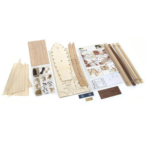 OcCre Polaris Beginner Wooden Ship Model Kit 1:50 w/ Tools Stand