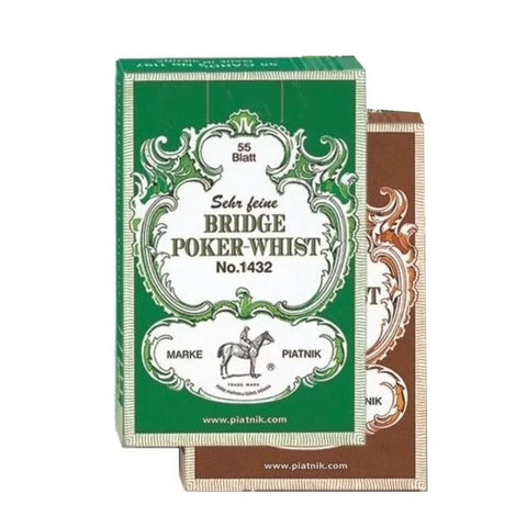PIATNIK Bridge Poker Whist Playing Cards 55-Card Deck Green/Brown