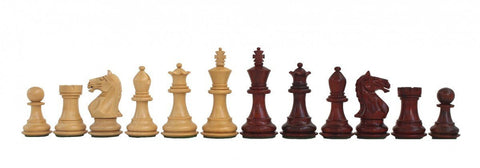 Italfama Mahogany Weighted Chess Set with Fine Wood Board Made in Italy