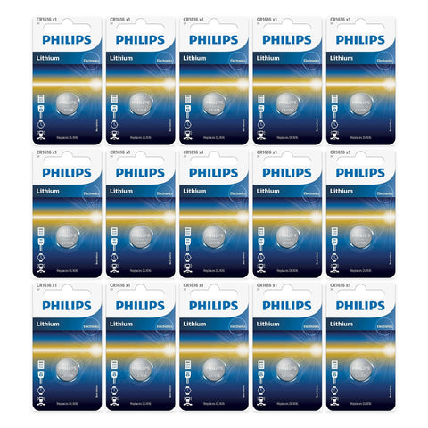 15x Philips CR1616 3V Lithium Coin Cell Batteries