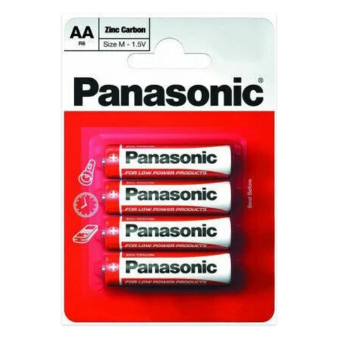 Panasonic AA Zinc Carbon 1.5V Batteries – original blister pack of 4