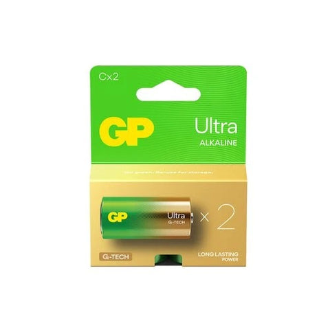 2x GP Ultra Alkaline C LR14 Batteries Long Lasting 1.5V G-Tech