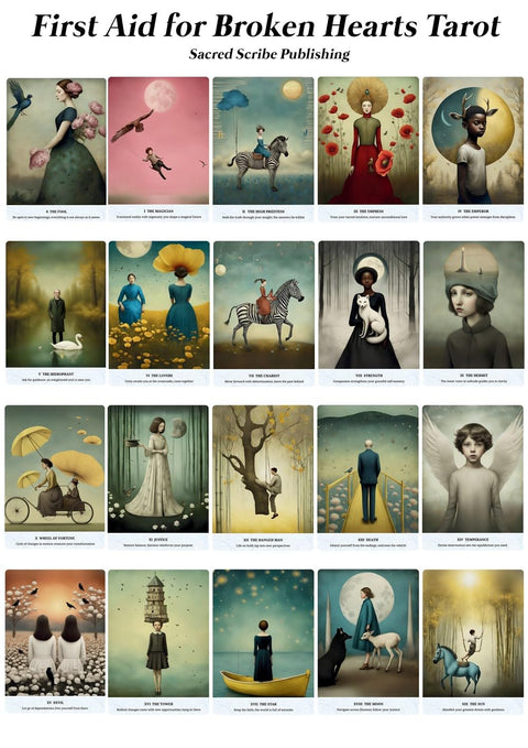 First Aid for Broken Hearts Tarot Deck 78 Cards + Guidebook by Sacred Scribe