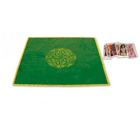 Lo Scarabeo Green Velvet Tarot Cloth Celtic Labyrinth 80x80cm