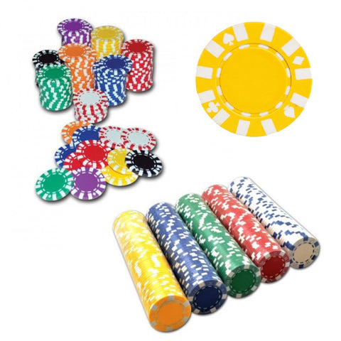 50x STAR Yellow Poker Chips Set Professional Casino Game Tokens