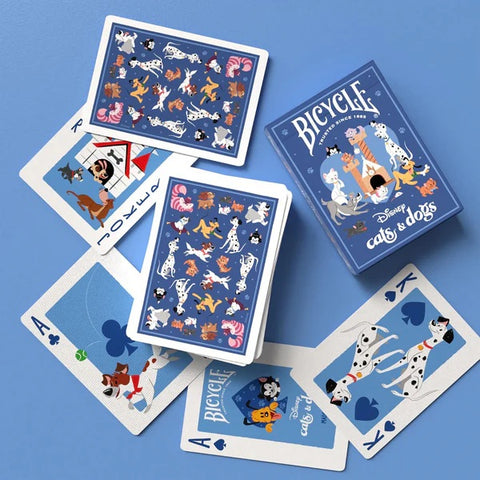 Bicycle Disney Cats & Dogs Playing Cards, Poker Size, Blue, Made in USA