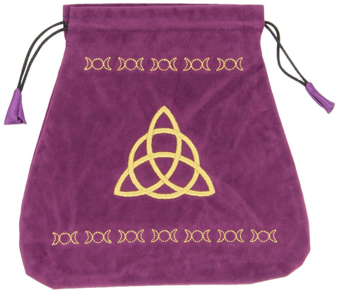 Triple Goddess Purple Velvet Tarot Bag Drawstring by Lo Scarabeo