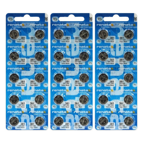 30x Renata 381 SR1120SW 1.55V silver oxide watch batteries