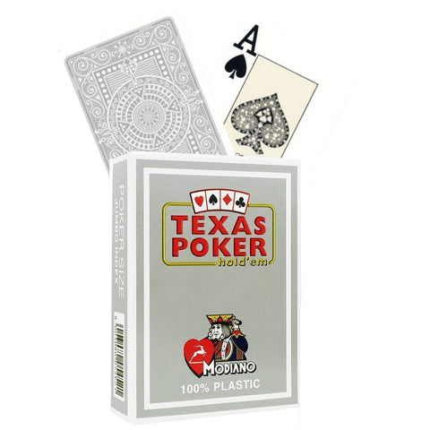 Texas Poker Hold Em Grey Playing Cards Modiano Jumbo Index Poker Size Italy NEW