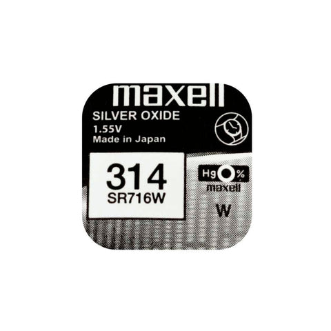 10x Maxell SR716W 314 1.55V Silver Oxide Watch Hearing Aid Batteries