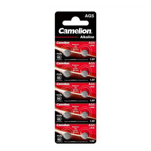 10x Camelion LR754 AG5 393 1.5V Alkaline Button Cell Batteries