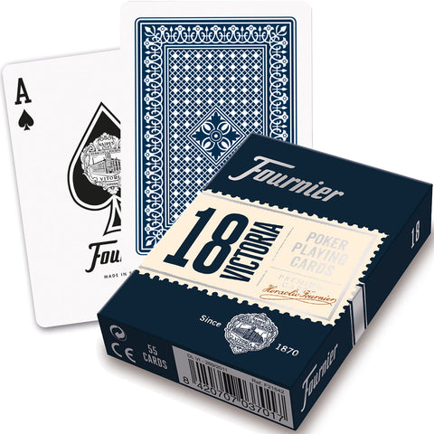 Fournier Victoria 18 Blue Poker Playing Cards Jumbo Index Deck